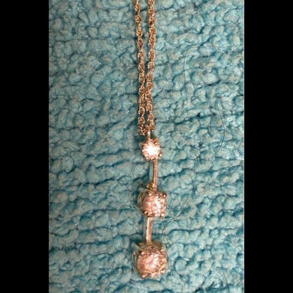 Silver platted CZ necklace & earring set